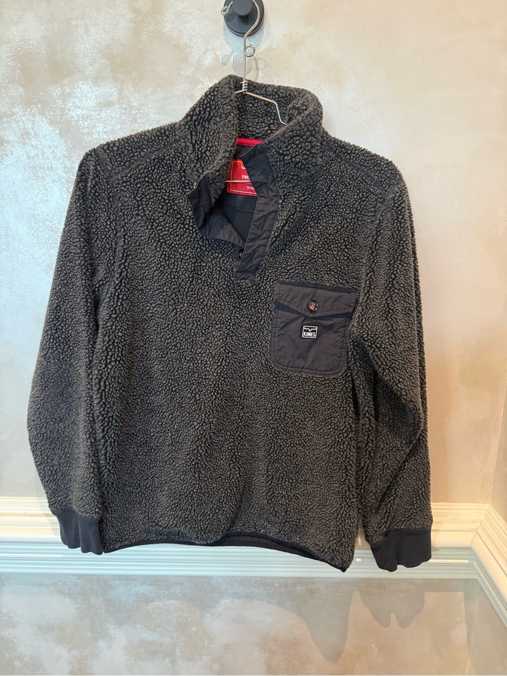 Kimes Ranch Dark Gray/Black Sherpa Zip Pullover